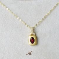ราคา Meena Gems สร้อยคอพร้อมจี้พลอยแท้ โกเมน ตัวเรือนเงินแท้925 ชุบทอง พลอยแท้เสริมดวง พลอยประจำเดือน (20386051433)
