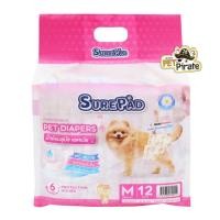 ราคา SurePad Pet Diapers ผ้าอ้อมสุนัข ฝึกขับถ่าย แพมเพิส ผ้าอ้อมกันฉี่ เหมาะกับสุนัขเพศเมียหรือช่วงมีประจำเดือน มีหลายไซซ์ (11740442418)