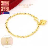 ราคา สร้อยข้อมือทอง ลายไข่ปลาสลับยิงทราย ห้อยหัวใจ ขนาด 1บาท ยาว 7นิ้ว ชุบด้วยเศษทองชุบทอง 96 5 งานฝีมือจากช่างเยาวราช สินค้าขายดี (15586958823)