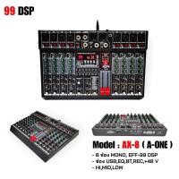 ราคา mixer 8 channel มิกเซอร์ 8 ช่อง 99 dspปรับเสียง ออดิโออินเตอร์เฟสและมิกเซอร์ mixer เครื่องเสียง มีบลูทูธ Bluetooth USB EQ EFF 99dsp 24Bit รุ่น AONE AX8 (20956265578)