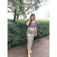 ราคา กระโปรงสกินนี่แท้100 ยืดทั้งตัวแบบสวม ไม่สม้อค ทรงผ่า3in1 ผ่าหน้า ข้าง หลัง ลายพิกุล เอว24 38 ยาว35นิ้ว กระโปรงอย่างเดียวไม่รวมเสื้อนะคะ (17381798025)