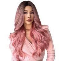 ราคา วิกผมสังเคราะห์วิกผมหยิกสีชมพูวิกผมยาว (16951523929)