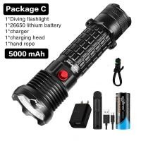 ราคา HaixnFire ไฟฉายดำน้ำ DV65 LED XHP70ไฟฉายดำน้ำไฟฉายกันน้ำใต้น้ำ (20316791830)