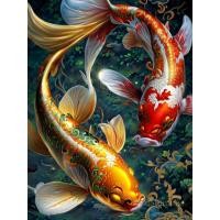 ราคา 30x40ปลาคราฟสีทองการออกแบบที่สร้างสรรค์ซม ภาพวาดบนผ้าใบรูปปลาของขวัญภาพติดผนังบ้าน ไร้กรอบ (20769538513)