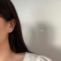 ราคา A piece ต่างหูเงินแท้ ต่างหูห่วง all silver 925 14K gold Basic one touch earrings (5916478958)