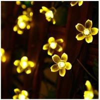 ราคา พลังงานแสงอาทิตย์หลอดไฟประดับแบบสาย5M 7M 12M 22M เชอร์รี่ดอกไม้20LED 50Led 100LED 200LED กลางแจ้งสำหรับตกแต่งสวนหน้าแรก Waterproof Christmas Party Fairy โคมไฟพลังแสงอาทิตย์ (8312233215)