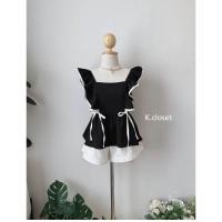 ราคา เสื้อคอเหลี่ยม แขนระบาย ลายดอกผ้าลายโทนสีสวยละมุน ผ้าดีเกินราคา (21064028751)