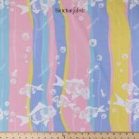 ราคา ผ้าคอตต้อนทีซี Cotton TC ลายปลา พื้นสีพาสเทล หน้ากว้าง 44 นิ้ว (20757101664)