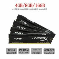 ราคา แรม DDR4 RAM HyperX FURY DDR4 4GB 8GB 16GB DDR4 2133 2400 2666 3200 MHz เดสก์ท็อป1 2V DIMM 288 Pin PC4หน่วยความจำสำหรับเล่นเกม Ram (10386754986)