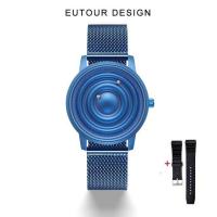 ราคา Eutour สีน้ำเงินนาฬิกาสำหรับผู้ชายนาฬิกาข้อมือระบบแม่เหล็กหรูหราหน้าปัด Quartz ทำจากสแตนเลสกันน้ำนาฬิกาแฟชั่นสำหรับผู้ชายสีทอง (14508455158)