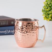 ราคา แก้วน้ำ Moscow Mule ลายค้อนทุบ แก้วน้ำเก็บความเย็น เคลือบทองแดง ประโยชน์ต่อสุขภาพ Stainless Steel Copper plated cup mug (6636922662)