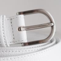 ราคา BLANC BANGKOK LE CLASSIQUE เข็มขัดหนังแท้สีขาว หัวเข็มขัดสีทอง (15038945238)