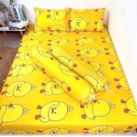 ราคา ผ้าปูที่นอน ครบชุดผ้าปู ลายเป็ดเหลือง ผ้า Cotton 100 ขนาด 3 5 ฟุต 5 ฟุต 6 ฟุต ผ้าปูรัดมุม ปลอกหมอนหนุน ปลอกหมอนข้าง (16593455921)
