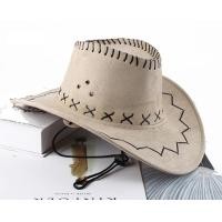 ราคา 05 X12 หมวกคาวบอยหนังเทียม American Style หมวกคาวบอยปีกกว้าง มีเชือกคล้องคอ หมวกคาวบอยปักลาย (17721702255)