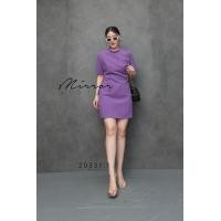 ราคา ป้าย Mirrorsister 20331 1 เดรสแขนสั้นคอปิด ทรงสวยคลาสสิค เรียบแต่โก้ (14403852617)