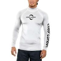 ราคา หญิง โคดี้ Lundin ผู้ชาย39 S แขนยาว Rashguard UPF50ป้องกันรังสียูวีผ้าเสื้อยืดที่มีน้ำหนักเบาสีขาวการบีบอัดยิม S URF ว่ายน้ำเสื้อ (19289296509)