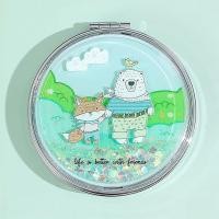 ราคา ซื้อ3ส่งฟรี กระจกแต่งหน้า มี2ด้าน พับได้ ซูมได้ กลิตเตอร์เนื้อเหลว ทรงกลมพับได้ foldable makeup mirror (17445622645)