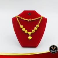 ราคา ด่วนมีจำนวนจำกัด สร้อยคอ สร้อยคอแฟชั่น ระย้าหัวใจ ลายห่วงคู่ คั่นหัวใจจิกเพชร น้ำหนัก 1 บาท ยาว 18 นิ้ว ชุบเศษทองเยาวราช ชุบทอง100 (4435118617)