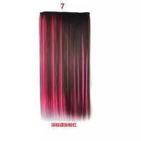 ราคา วิกผมแฟชั่นทรงตรงยาว วิกผมหยิก5คลิปต่อผม สีน้ำตาลไฮไลท์วิกผมสีแดงชมพูฟ้าเขียว (11830822088)