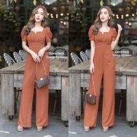 ราคา พร้อมส่ง จั๊มสูทขายาว คอยูเว้า สุดหรู ทรงเข้ารูปสวย ผ้าซาร่า 7141 (17445796676)