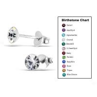 ราคา Silver thai Crystal Stud Earring 925 Sterling Silver 925 ต่างหูคริสตัลเงินแท้925 (10321268159)