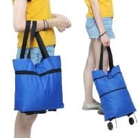 ราคา กระเป่าผ้า Shopping มีล้อลาก ถุงผ้าพับได้สีใสสดใส สินค้าใหม่ พร้อมส่ง (14582798822)