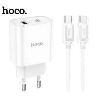 ราคา หัวชาร์จไว ที่ชาร์จไว Hoco รุ่น C80A plus ชุด TC TC มี2พอร์ต Type C USB A ชาร์จไว PD 20W QC3 0 พร้อมสายชาร์จ Type C to Type c ยาว1m ส่งไว (19197766869)