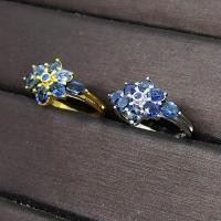 ราคา แหวนพลอยไพลินบางกะจะจันทบุรี BLUE SAPPHIRE เรือนเงินแท้92 5 ชุบทองคำ พลอยสีน้ำเงินไซด์นิ้ว 52หรือเบอร์6 US (13083306992)