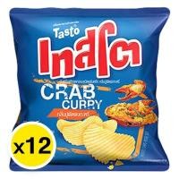 ราคา เทสโต มันฝรั่งแผ่นหยัก รสปูผัดผงกะหรี่ 11 ก x 12 TASTO Potato Rock Chips Crab Curry 11 g x 12 (21008845979)