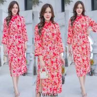 ราคา เดรสคอจีน กุ๊นขอบ แขนสามส่วน ผ่าหน้าสูง ทรงสวย ชุดเดรส กี่เพ้า (17264969359)