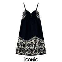 ราคา iCONiC OKLAHOMA DRESS 3820 ชุดเดรส สายเดี่ยว สีดำ ยาว32 ยางหลัง ผ้าไหมทอลาย ดอกไม้ เดรสแฟชั่น เดรสออกงาน เดรสไฮโซ เดรสสั้น เดรสลาย เดรสงานแต่ง เดรส (3034124824)