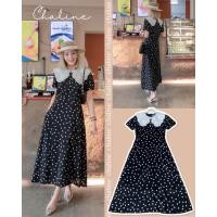 ราคา เดรสผ้าคอตตอนญี่ปุ่น เนื้อผ้านุ่มใส่สบายไม่ยับง่ายมากๆ ลายจุดสีสวย ใส่ง่ายขับผิวมากค่า รุ่นนี้คอปกฉลุสวยสีขาว แต่งกระดุมมุก ซิปหลัง มีซับในอย่างดี มีกระเป๋า2 ข้าง (20302584613)