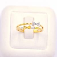ราคา Happy Jewelry แหวนโบว์คู่ ทองแท้ 9k 37 5 เพชรเกสร ME021 (19142008435)