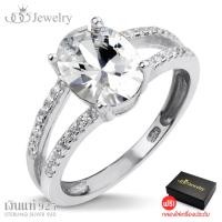 ราคา 555jewelry แหวน เงินแท้ ดีไซน์แหวนเพชรสวิส เครื่องประดับ แหวนผู้หญิง Sterling Silver 925 Fashion Jewelry Women Ring แหวนเพชรชู เพชรสวิส ดีไซน์ก้านแหวนคู่ รุ่น MD SLR020 SLR B1 (6088086471)