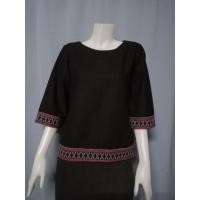 ราคา เสื้อผ้าฝ้ายคอปาดแขนสามส่วน แต่งผ้าทอลาย เสื้อผ้าฝ้ายแขนสามส่วน เสื้อผ้าฝ้ายคอปาด เสื้อผ้าฝ้ายตัวหลวมใส่สบาย (14550603334)