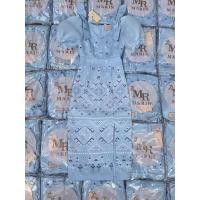 ราคา ชุดเดรสผ้าไทยงานป้าย งานตามหา สีฟ้าวันแม่S 3xL (19698912094)