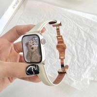 ราคา ใหม่ พร้อมส่ง สายหนังPu สายหนังเข็มขัดแบบล็อค สวยหรูดูแพง ใส่ได้กับ SmartWatch Ultra8pro watch2 Hellowatch 38 40 41mm 42 44 45 49mm (18862627723)