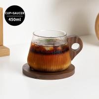 ราคา BINCOO ถ้วยกาแฟอิตาเลียนถ้วยน้ำมีด้ามจับไม้ถ้วยกาแฟแก้วสำหรับใช้ในสำนักงานและในครัวเรือนขนาด280มล 450มล (19181195797)