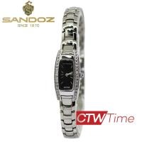ราคา Sandoz นาฬิกาข้อมือผู้หญิง สายสแตนเลส รุ่น SD99218SS04 สีเงิน หน้าปัดดำ (2928808669)
