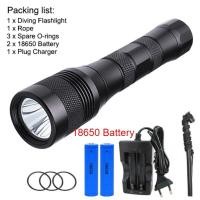 ราคา Professional Scuba ไฟฉายดำน้ำใต้น้ำกันน้ำ XML L2 LED ไฟฉายดำน้ำลึกไฟฉายใต้น้ำ (8736648500)