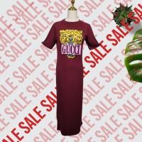 ราคา TW10386 เดรสยาวเว้าไหล่สกรีนลายลายเสือ (802766310)