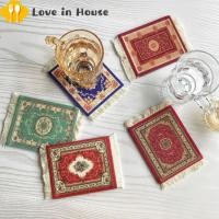 ราคา Nordic ทอแบบโบราณ Tassels แผ่นรองแก้วห้องครัวห้องนั่งเล่นโต๊ะตกแต่ง Mat ทนความร้อนได้กาแฟการรับประทานอาหาร Coaster (9252449897)
