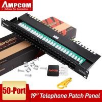 ราคา AMPCOM โทรศัพท์แผง Patch19นิ้ว50U Gold Plated Patch เสียงแผง RJ11 RJ45 8P4C 6P4C RJ11 1U Cat3 25 50พอร์ต (10000431580)