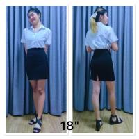 ราคา กระโปรงนักศึกษา ทรงเอ ผ้ายืดฮานาโกะ ผ่าหลังยาว 16 18 ผ้าเนื้อดี ใส่สบาย (17074401167)