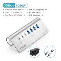 ราคา USB 3 2 Hub ORICO PD60W Charger Type C Splitterอลูมิเนียม USB Hub พร้อมอะแดปเตอร์ไฟ12Vขับเคลื่อน4พอร์ต USB Data Hub 10Gbps Super Speed USB Splitter สำหรับ MacBook PC อุปกรณ์เสริม (15803859512)