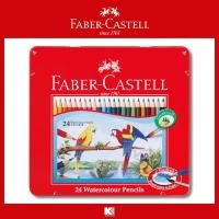 ราคา สีไม้ระบายน้ำ Faber Castell นกแก้ว 12 24 36 48 สี กล่องเหล็ก (15656053735)