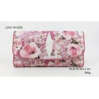 ราคา sale SS กระเป๋าหนังปลากระเบนแท้ 3 พับใหญ่ พิมพ์ลาย หนังวัวสีชมพู (3660942831)