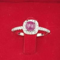 ราคา แหวนพลอยทับทิม พลอยแท้ เงินแท้ 925 เคลือบทองคำขาว (985640973)