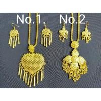 ราคา สร้อยคอพร้อมต่างหู สีทอง เครื่องประดับชุดไทย สร้อยคอสวยสง่า (5768430130)