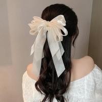 ราคา Korean Fashion Womens Large White Bow Hair Clip 2023 New Elegant hair Clamp Hair Accessories (20294490971)